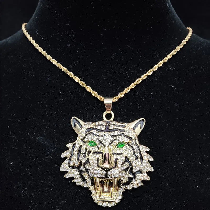 Tiger Iced Out Necklace