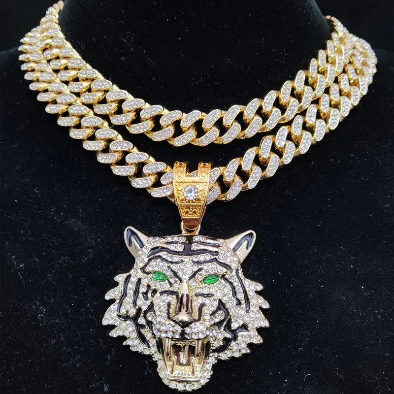Tiger Iced Out Necklace